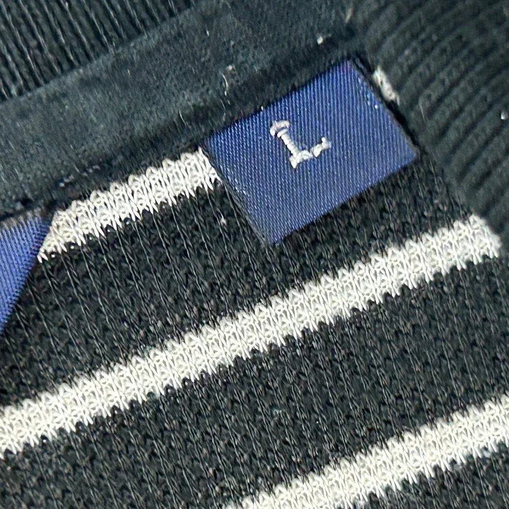 Ralph Lauren Polo Golf‎ Black White Stripes Polo Shirt Men's Large